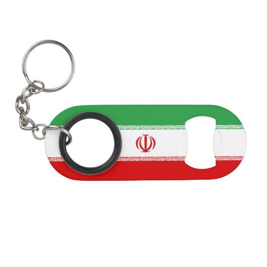 Vlag van Iran Mini Flessenopener (Voorkant (Horizontaal))