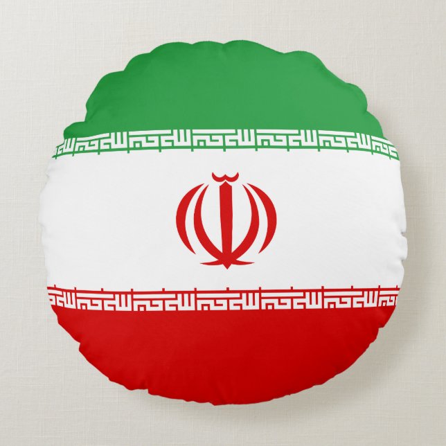 Vlag van Iran Rond Kussen (Voorkant)