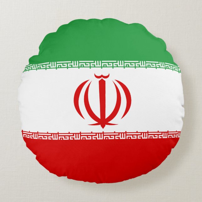 Vlag van Iran Rond Kussen (Voorkant)