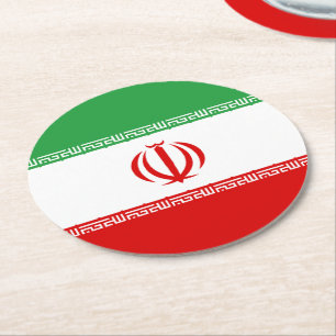 Vlag van Iran Ronde Kartonnen Onderzetter