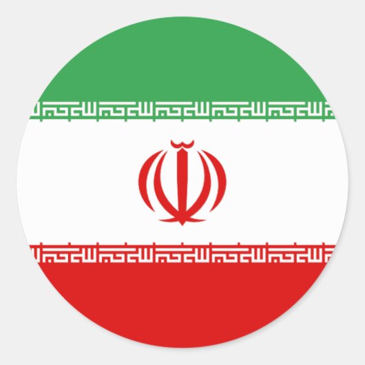 Vlag van Iran Ronde Sticker (Voorkant)