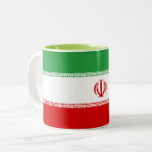 Vlag van Iran Tweekleurige Koffiemok (Voorkant links)