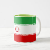 Vlag van Iran Tweekleurige Koffiemok (Voorkant rechts)