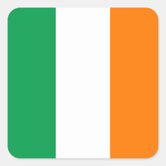 Vlag van Ireland Square Sticker (Voorkant)