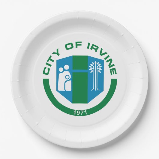 Vlag van Irvine (Californië) Papieren Bordje (Voorkant)