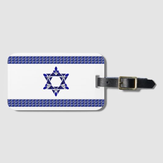 Vlag van Israël Bagagelabel (Voorkant (horizontaal))