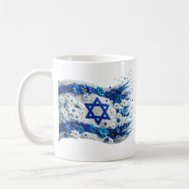 Vlag van Israël bloeiend in bloemen. Mok