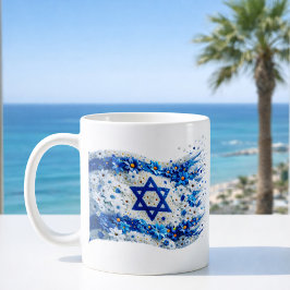 Vlag van Israël bloeiend in bloemen. Mok