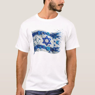 Vlag van Israël bloeit in bloemen T-shirt