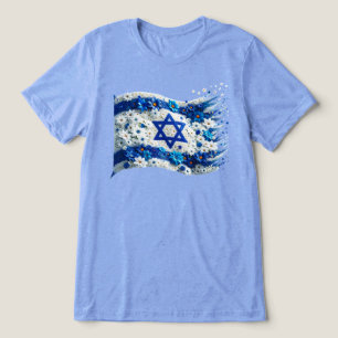 Vlag van Israël bloeit in bloemen. Tri-Blend Shirt