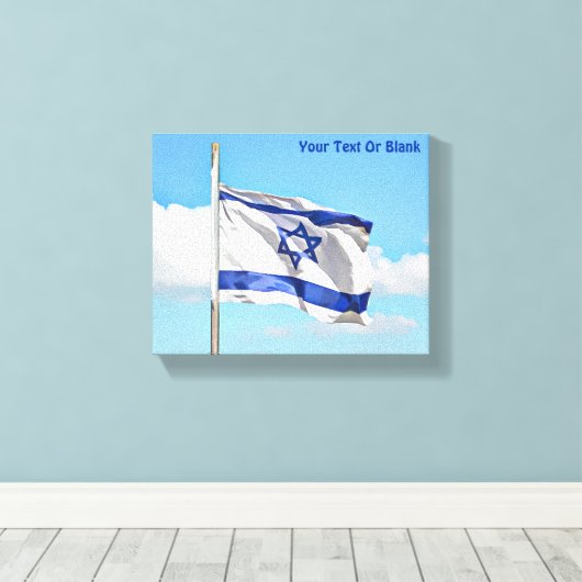 vlag van Israël Canvas Afdruk (Insitu (Houten vloer))