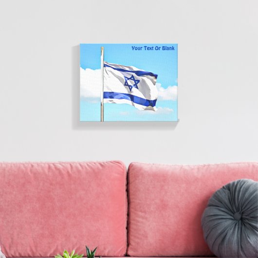vlag van Israël Canvas Afdruk (Insitu (Woonkamer))