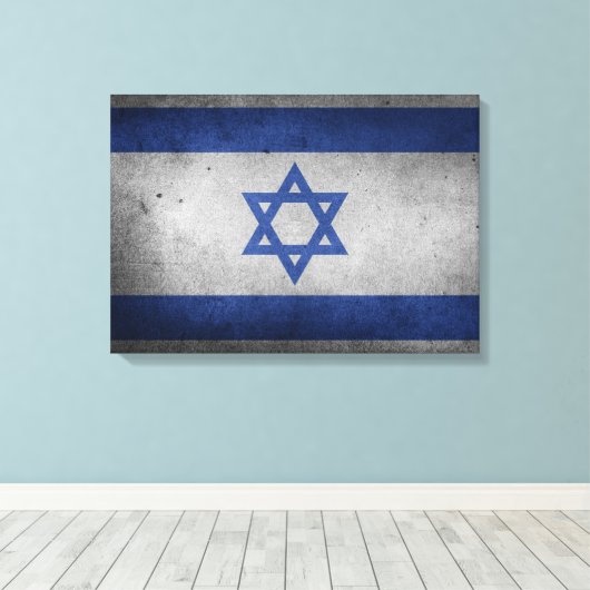  vlag van Israël Canvas Afdruk (Insitu (Houten vloer))