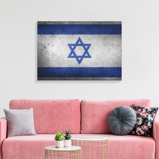  vlag van Israël Canvas Afdruk (Insitu (Woonkamer))