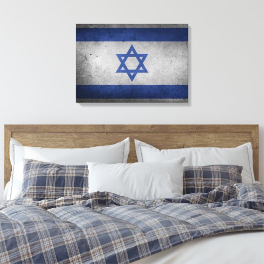  vlag van Israël Canvas Afdruk (Insitu (Slaapkamer))