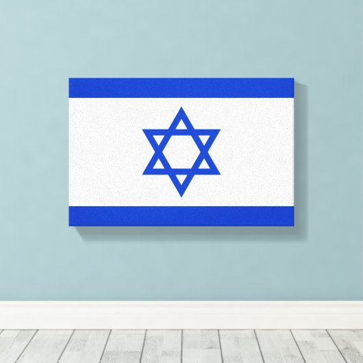 Vlag van Israël Canvas Afdruk (Insitu (Houten vloer))