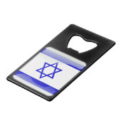 Vlag_van_Israël Creditkaart Flessenopener (Voorkant Gekanteld)