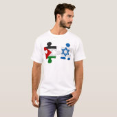 Vlag van Israël en Palestine Conflict Puzzle T-Shi T-shirt (Voorkant volledig)