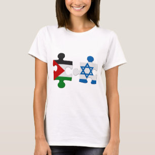Vlag van Israël en Palestine Conflict Puzzle T-Shi T-shirt