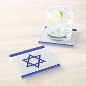 Vlag van Israël Glazen Onderzetter (Schuin)