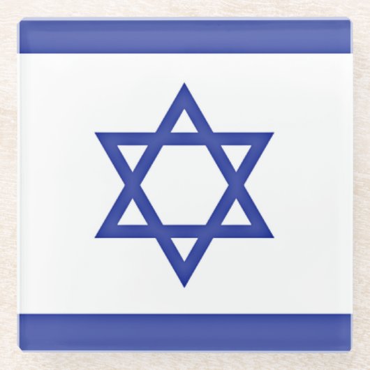 Vlag van Israël Glazen Onderzetter (Voorkant)