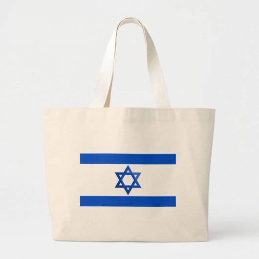 Vlag van Israël Grote Tote Bag (Voorkant)