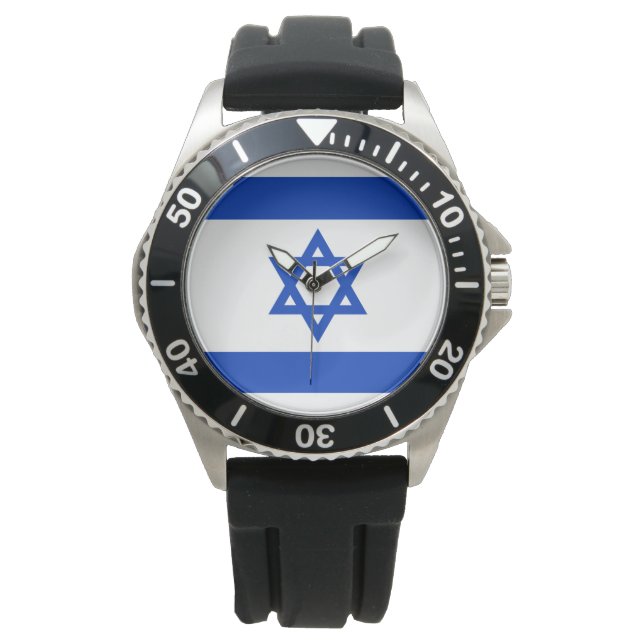 Vlag van Israël Horloge (Voorkant)
