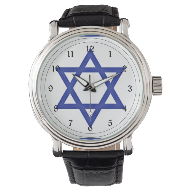 Vlag van Israël Horloge (Voorkant)