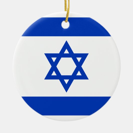 Vlag van Israël Keramisch Ornament (Voorkant)