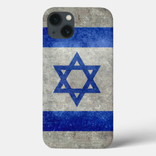 Vlag van Israël met versleten retro- texturen iPhone 13 Hoesje