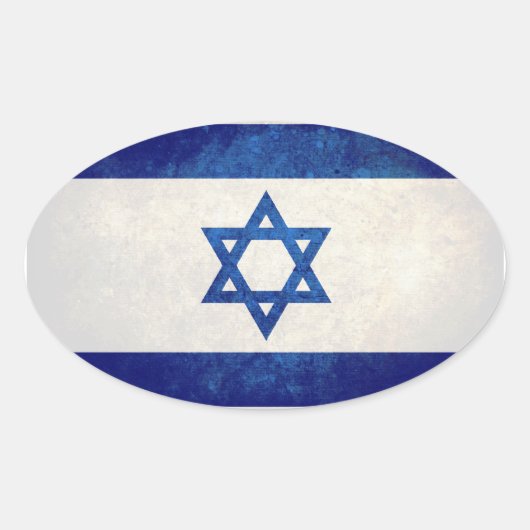 Vlag van Israël Ovale Sticker (Voorkant)