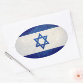 Vlag van Israël Ovale Sticker (Envelop)