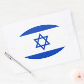 Vlag van Israël Ovale Sticker (Envelop)