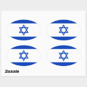 Vlag van Israël Ovale Sticker (Vel)