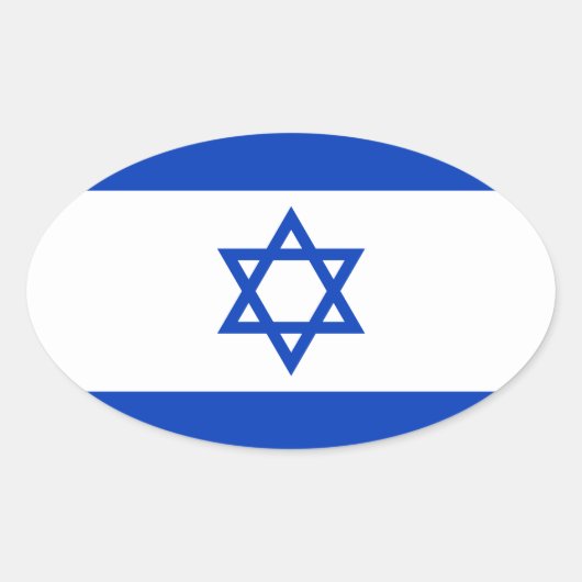 Vlag van Israël Ovale Sticker (Voorkant)