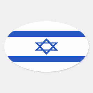 Vlag van Israël Ovale Sticker