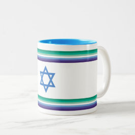 Vlag van Israël Pride Mannen die Mannen Liefhebben Tweekleurige Koffiemok