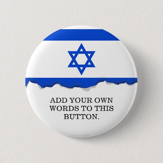 Vlag van Israël Ronde Button 5,7 Cm (Voorkant)