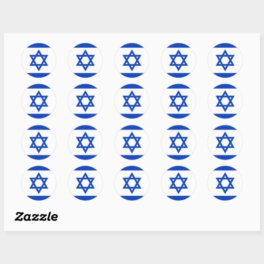 Vlag van Israël Ronde Sticker (Vel)