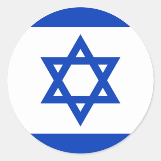 Vlag van Israël Ronde Sticker (Voorkant)