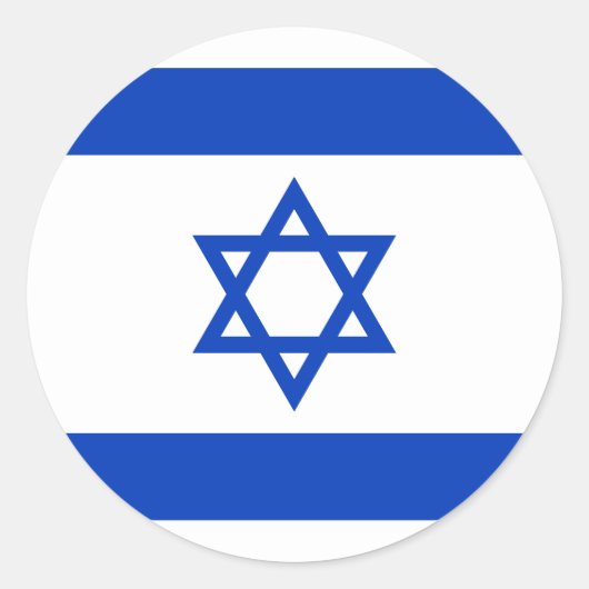 Vlag van Israël Ronde Sticker (Voorkant)