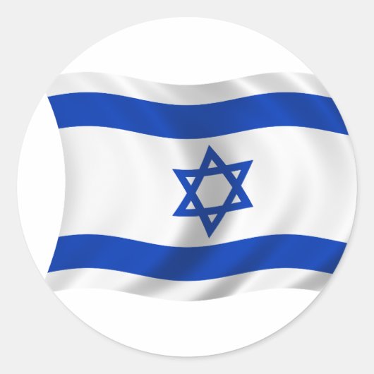 Vlag van Israël Ronde Sticker (Voorkant)