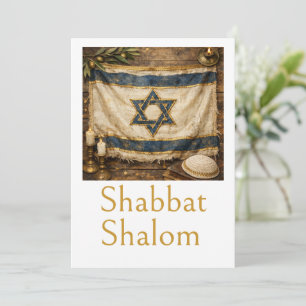 Vlag van Israël, Shabbat Shalom, Rustic Boerderij  Kaart