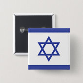 Vlag van Israël Vierkante Button 5,1 Cm (Voorkant /achterkant)