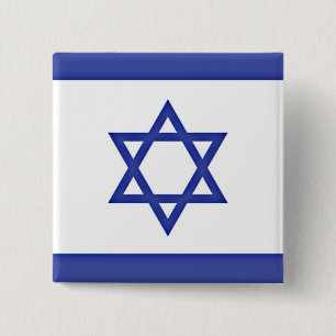 Vlag van Israël Vierkante Button 5,1 Cm