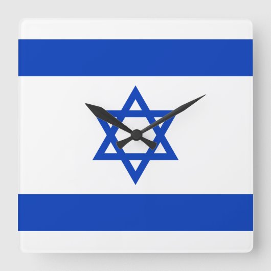 Vlag van Israël Vierkante Klok (Voorkant)