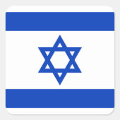 Vlag van Israël Vierkante Sticker (Voorkant)