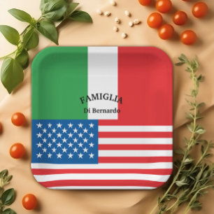 Vlag van Italië Amerikaans vlagpatriottisch Papieren Bordje