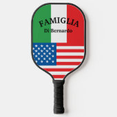 vlag van Italië Amerikaanse vlag Italiaans-Amerika Pickleball Paddle (Voorkant)