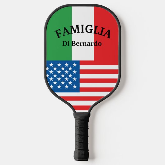 vlag van Italië Amerikaanse vlag Italiaans-Amerika Pickleball Paddle (Achterkant)